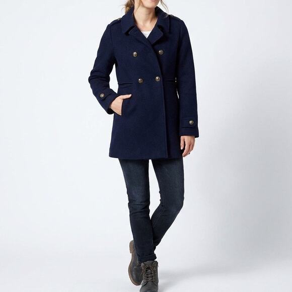 Gap Kids Navy Wool Peacoat XL (Fits Women XS) Gold Buttons Preppy Winter - Picture 1 of 9